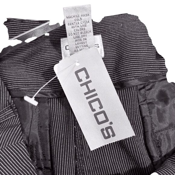 Chicos Originals Delancy Pin Stripe Damon Pants Size 1.5 Reg Medium 30x33 NWT - Picture 9 of 9